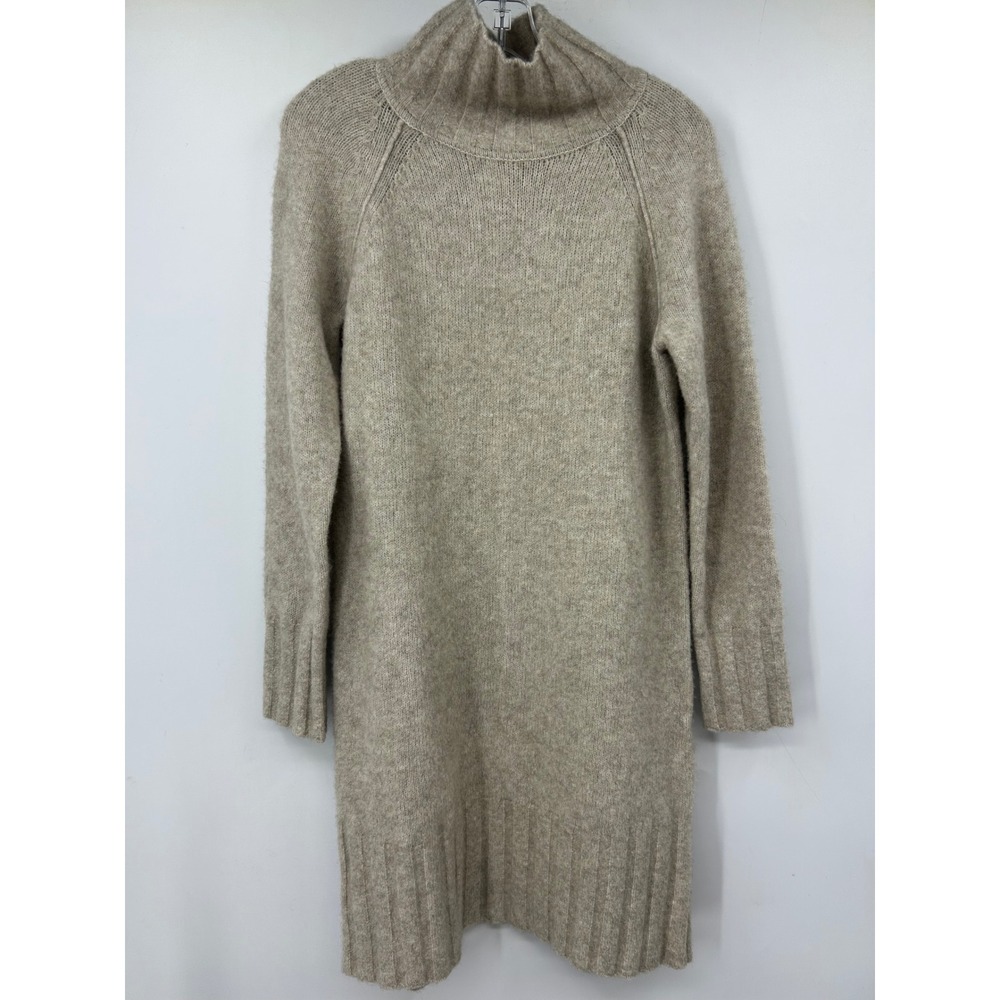 Banana Republic Wool Yak Blend Turtleneck Sweater Dress Oatmeal Beige Small